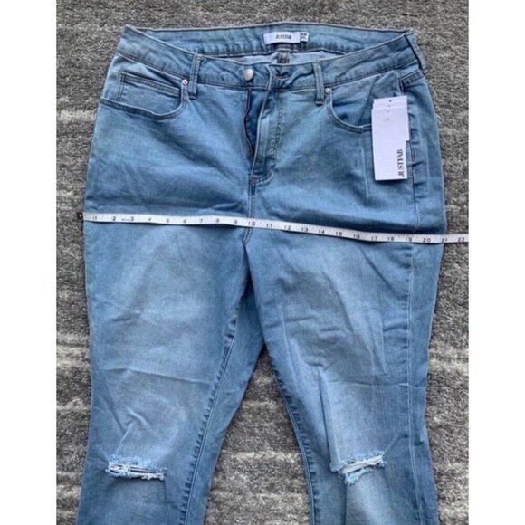 JustFab NWT Women Plus Size High Waist Blue Skinny Ankle Denim Jeans Size 16W - Picture 5 of 10
